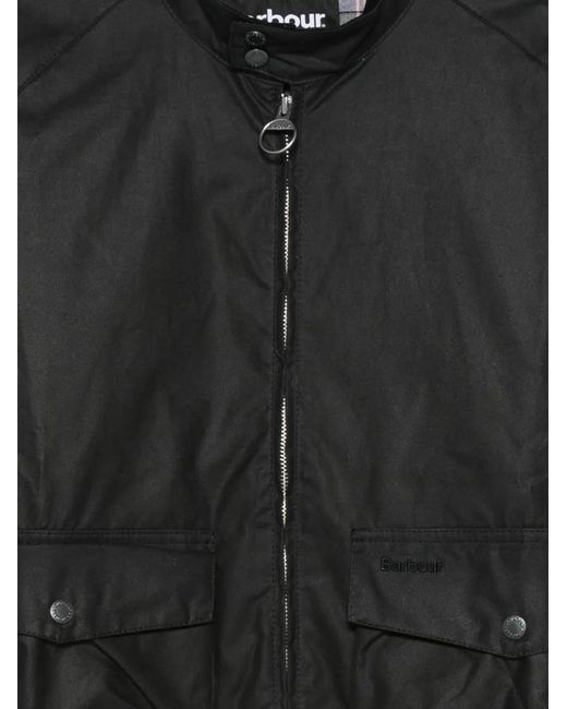 Barbour Black Zip-Up Bomber Jacket for men