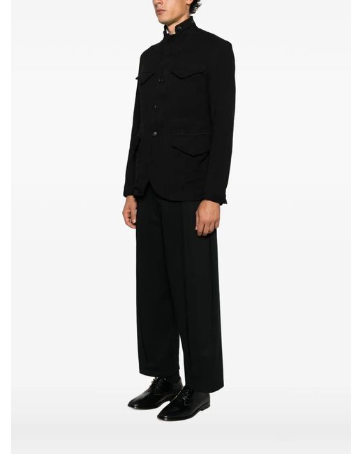 Junya Watanabe Black Button-Up High-Neck Jacket for men