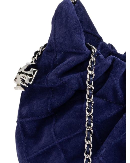 Borsa Tote Fleming Mini di Tory Burch in Blue