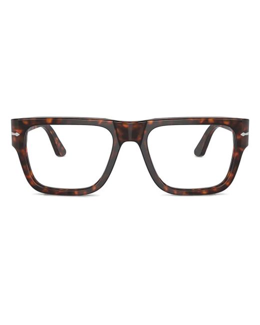 Persol Brown Tortoise-Shell Square Frame Glasses