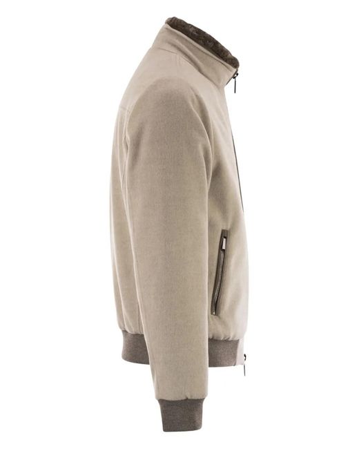 Moorer Natural Padded Bomber Jacket for men