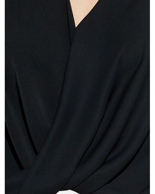 Twisted V-neck blouse MM6 by Maison Margiela de color Black