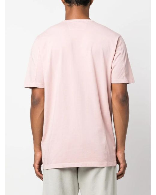 C P Company Pink Logo-Print Cotton T-Shirt for men
