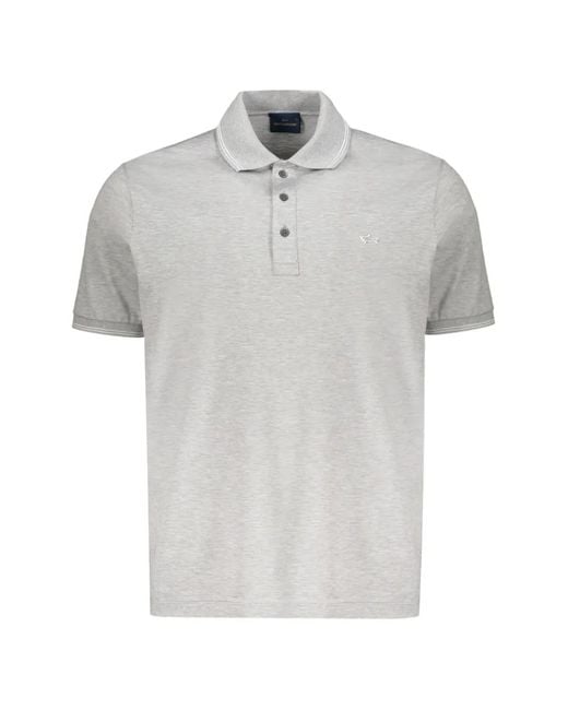 Paul & Shark Gray Short-Sleeve Cotton Polo Shirt for men