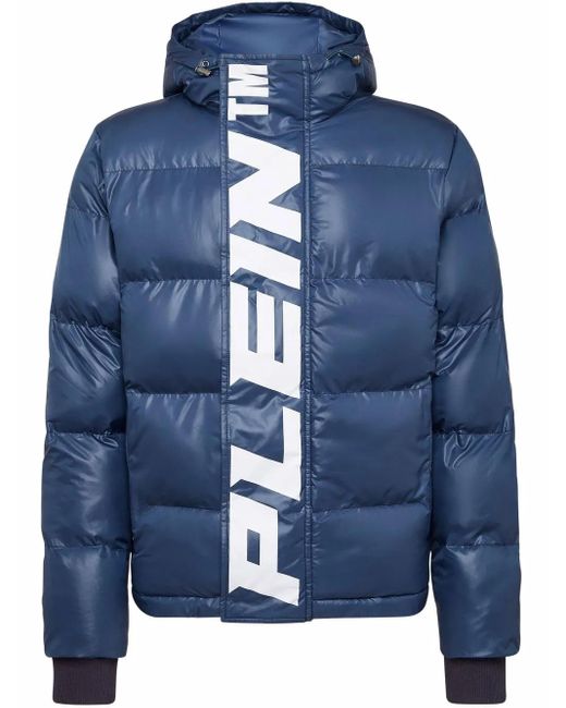 Philipp Plein Gefütterte Jacke Mit Logo in Blue für Herren
