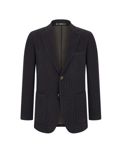 Boggi Blue Blazer Herringbone for men