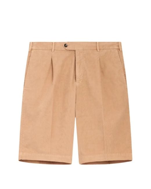 PT Torino Natural Pleated Tailored Shorts for men
