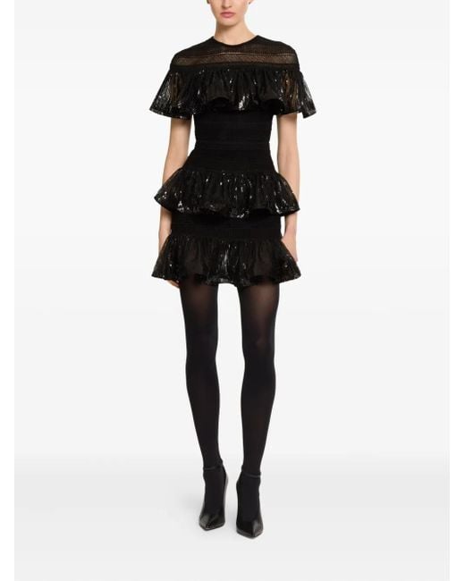 Elie Saab Black Ruffled Mini Dress