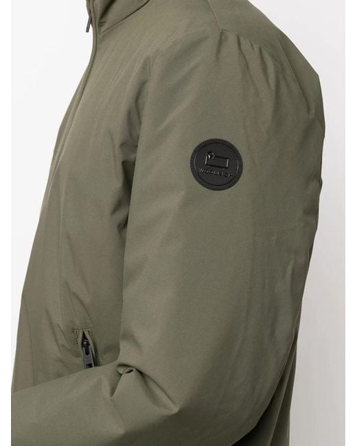 Woolrich Green Logo-Patch Bomber Jacket for men