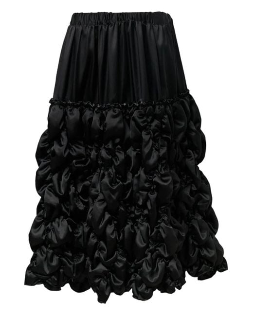 COMME DES GARÇON BLACK Black Geraffter Satinrock