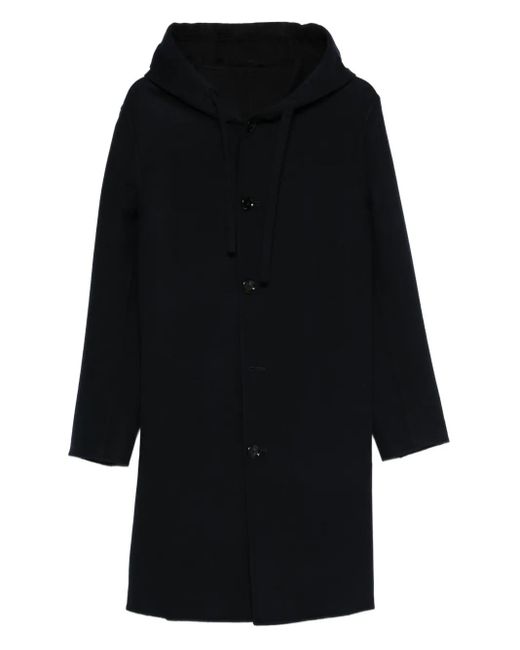 Lardini Black Virgin Wool Single-Breasted Coat for men