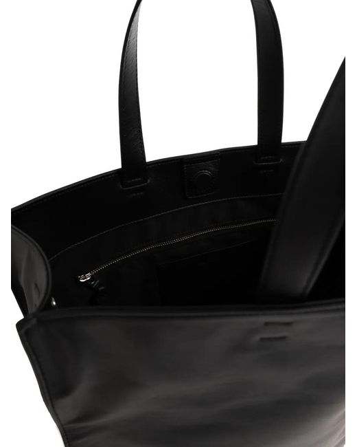 Jil Sander Black Leather Tote Bag for men