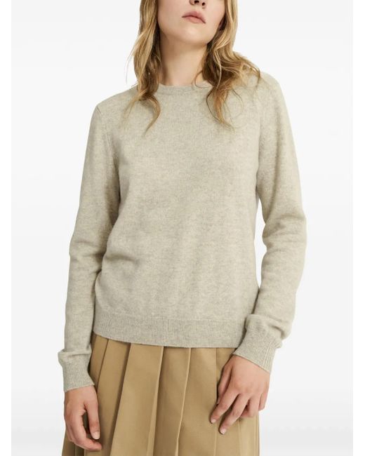Pringle of Scotland Natural Crew-Neck Cashmere Sweater