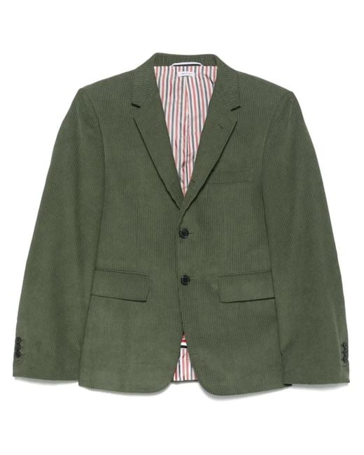Thom Browne Green Corduroy Blazer for men