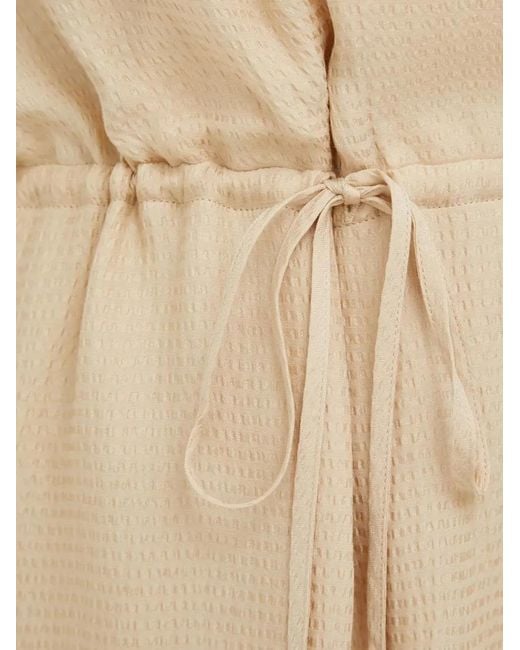Herskind Natural V-Neck Drawstring Mini Dress
