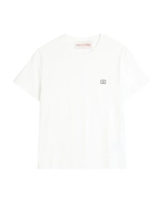 Valentino Garavani White Vlogo-Patch T-Shirt for men