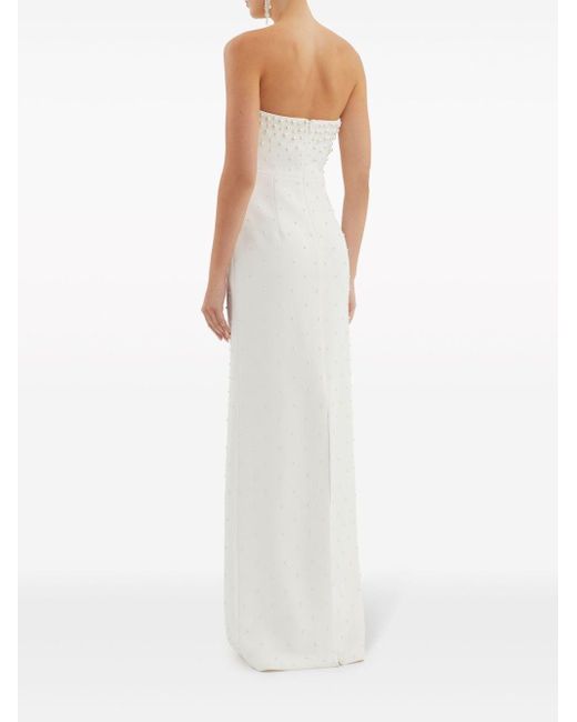 Rebecca Vallance White Therese Pearl-embellished Gown