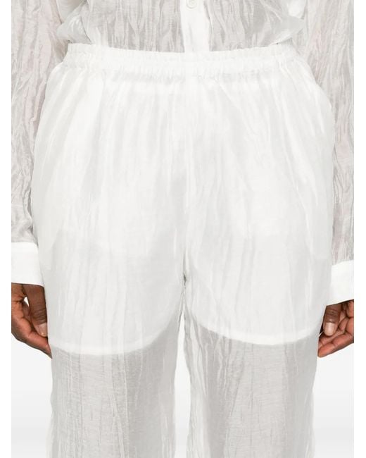 LA PISCINE White Wrinkled Trousers Set