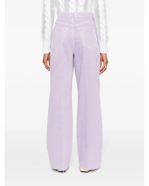 FRAME Purple High-Rise Wide-Leg Jeans
