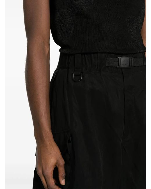 Y-3 Black Twill Cargo Shorts for men