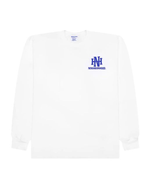 Neighborhood Langarmshirt mit Logo-Print in White für Herren