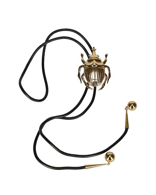 LaDoubleJ White Scarab Bolo Tie Necklace