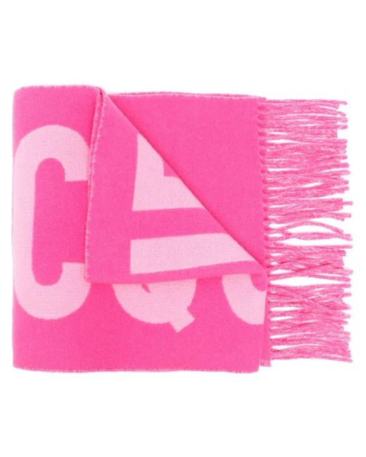 Jacquemus Wool L'Ã©charpe Jacquard-logo Scarf in Pink | Lyst