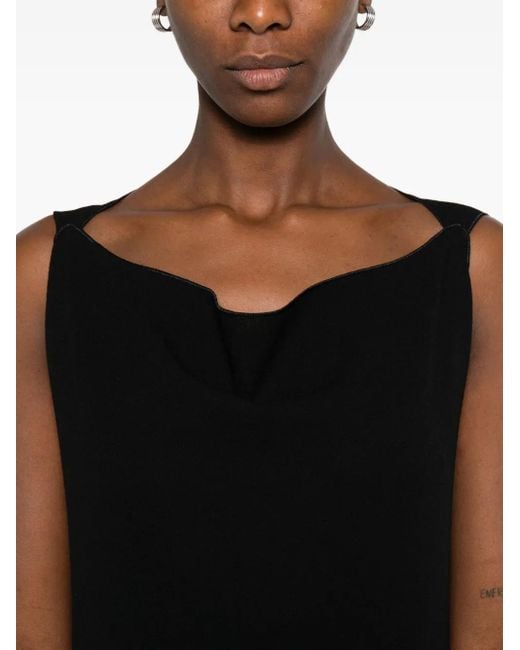 Stephan Janson Black Draped Midi Dress
