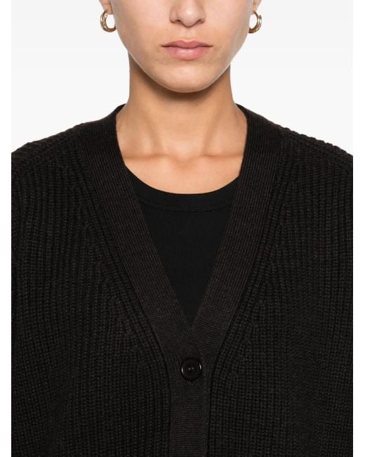 P.A.R.O.S.H. Black Buttoned Patch-Pocket Cardigan