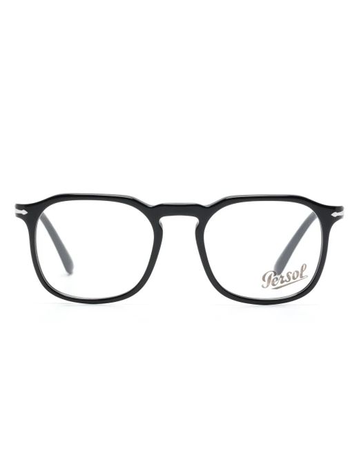 Persol Brown Po3337V Logo-Engraved Round-Frame Glasses for men