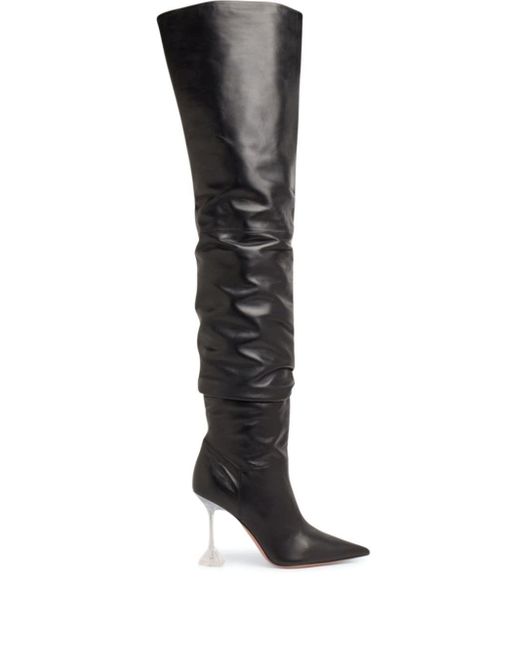 AMINA MUADDI Black Olivia 95mm Thigh-high Boots