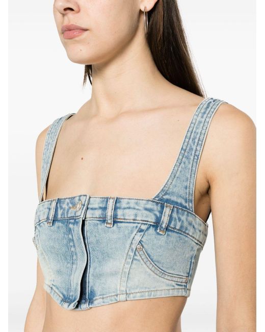 Moschino Jeans Blue Denim Cropped Top