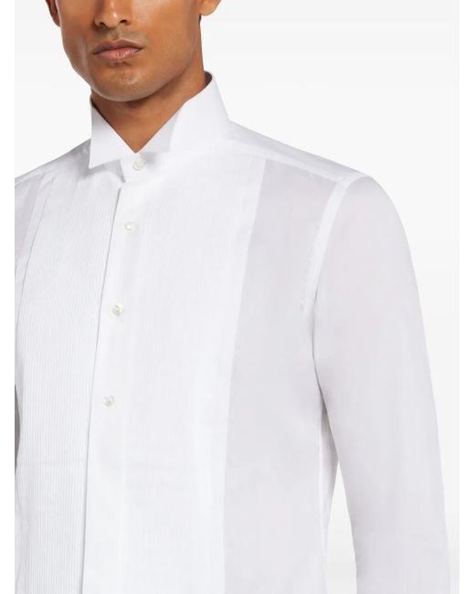 Tom Ford White Pintuck Long-Sleeve Shirt for men
