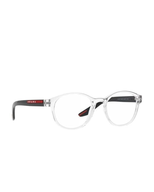 Prada Linea Rossa White Round-Frame Glasses for men