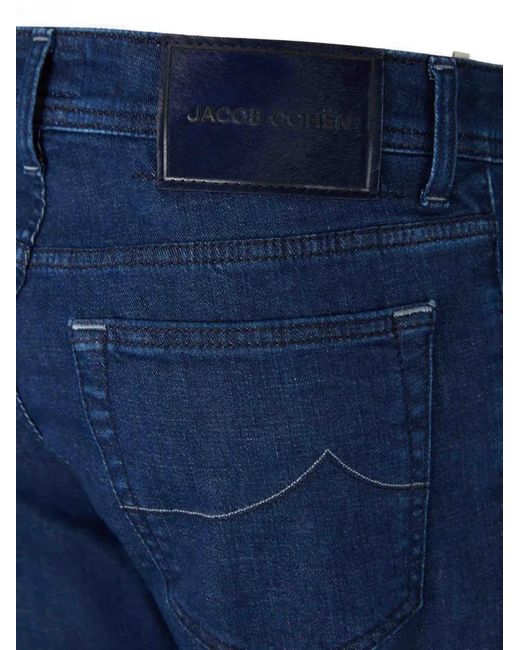 Jacob Cohen Blue Dark Riveted Jeans for men