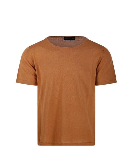 Fabrizio Del Carlo Brown Short-Sleeve T-Shirt for men