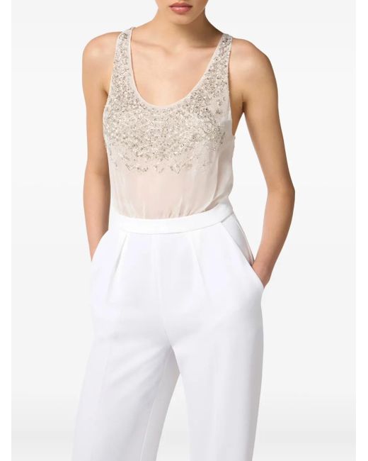 Tuta Intera Con Decorazione di Elisabetta Franchi in White