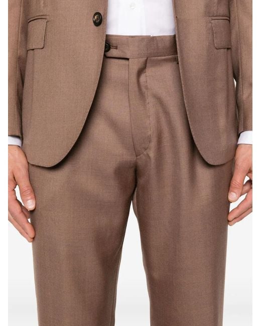 Eleventy Brown Three-Button Suit for men