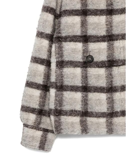 Marc O' Polo Gray Check-Pattern Wool Jacket