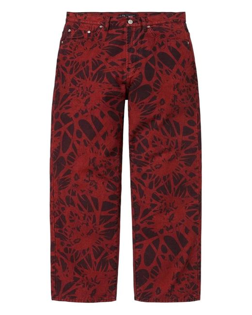 Supreme Red Five-Pocket Jeans for men