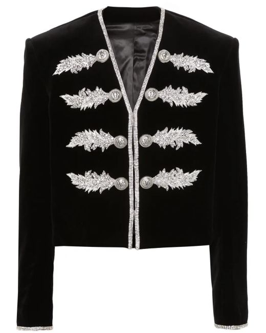 Balmain Black Embroidered Velvet Spencer for men