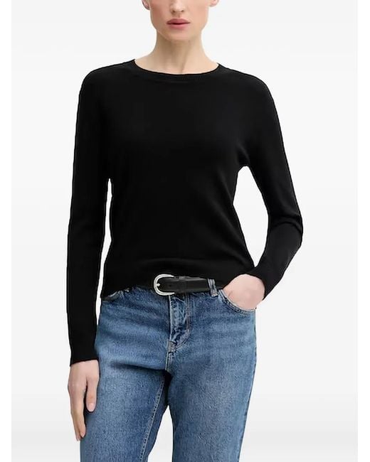 Benetton Black Crew-Neck Sweater