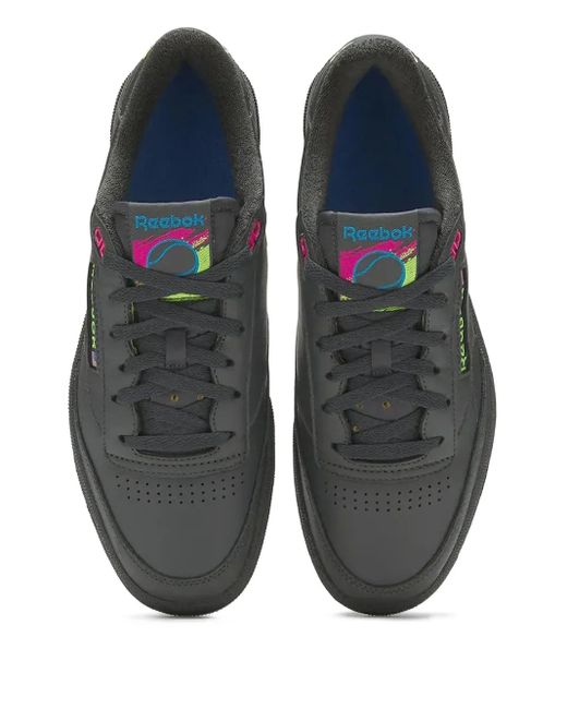 Reebok Black Club C 85 Panelled Lace-Up Sneakers for men