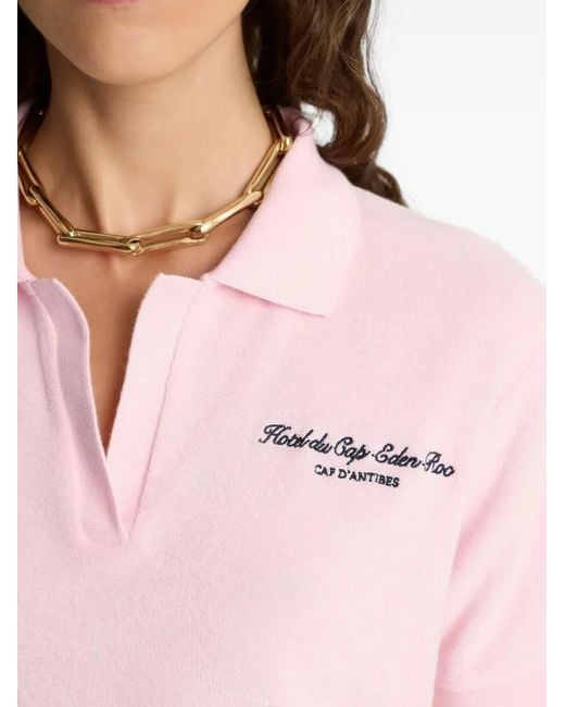 Sporty & Rich Polotop Met Geborduurd Logo in het Pink
