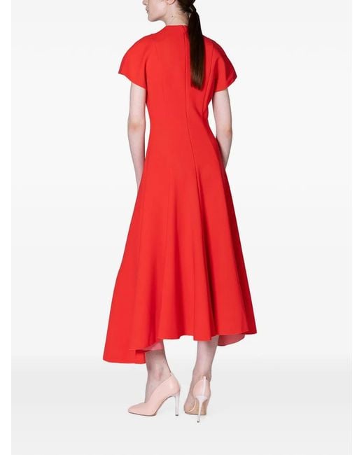 Roksanda Red Sapha Asymmetric Midi Dress