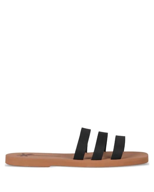 Manebí Black Eva Flat Sandals