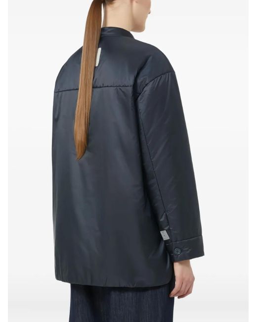 Max Mara Blue Gesteppte Jacke mit Knopfleiste