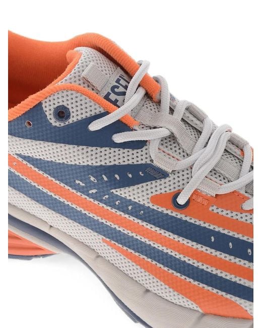 DIESEL White D-Airspeed Striped Lace-Up Sneakers for men
