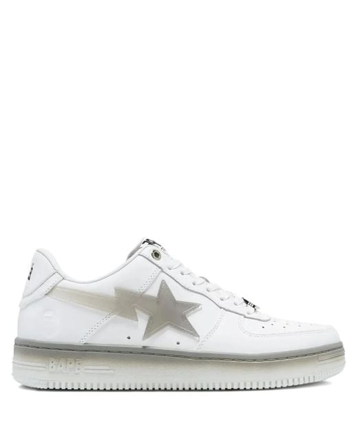 A Bathing Ape White Bape Sta M1 Star-Appliqué Sneakers for men