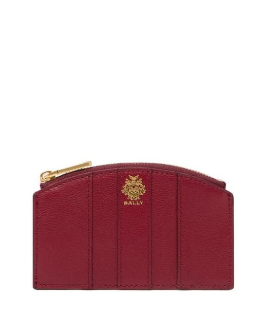 Bally Red Logo-Print Leather Coin Purse